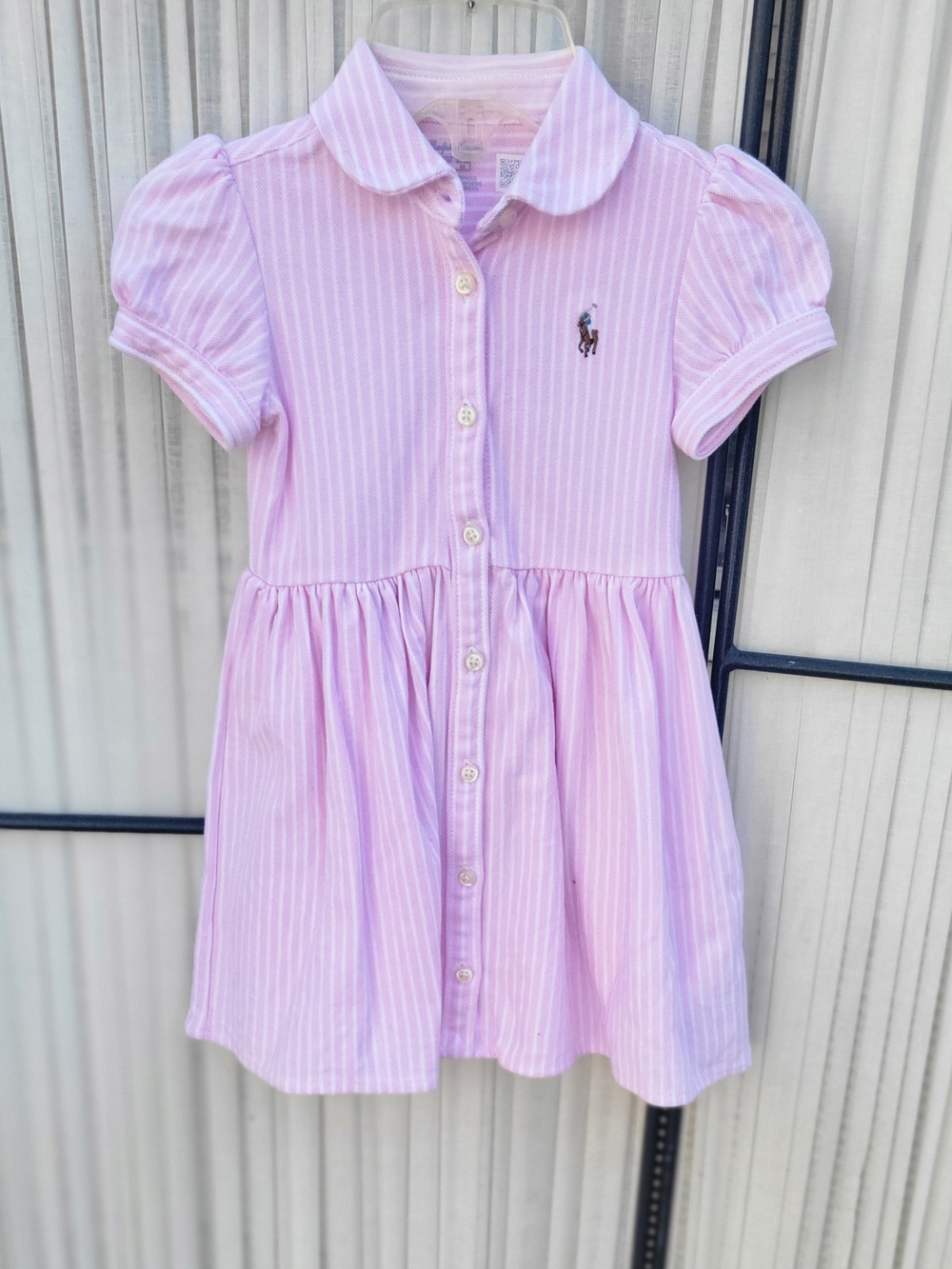 Ralph Lauren Pink Striped Polo Dress - Girls